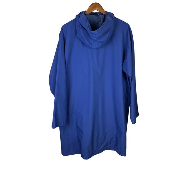 L.L. Bean Men's Royal Blue Hooded Mid Length Zip Up Rain Jacket - Picture 2 of 10